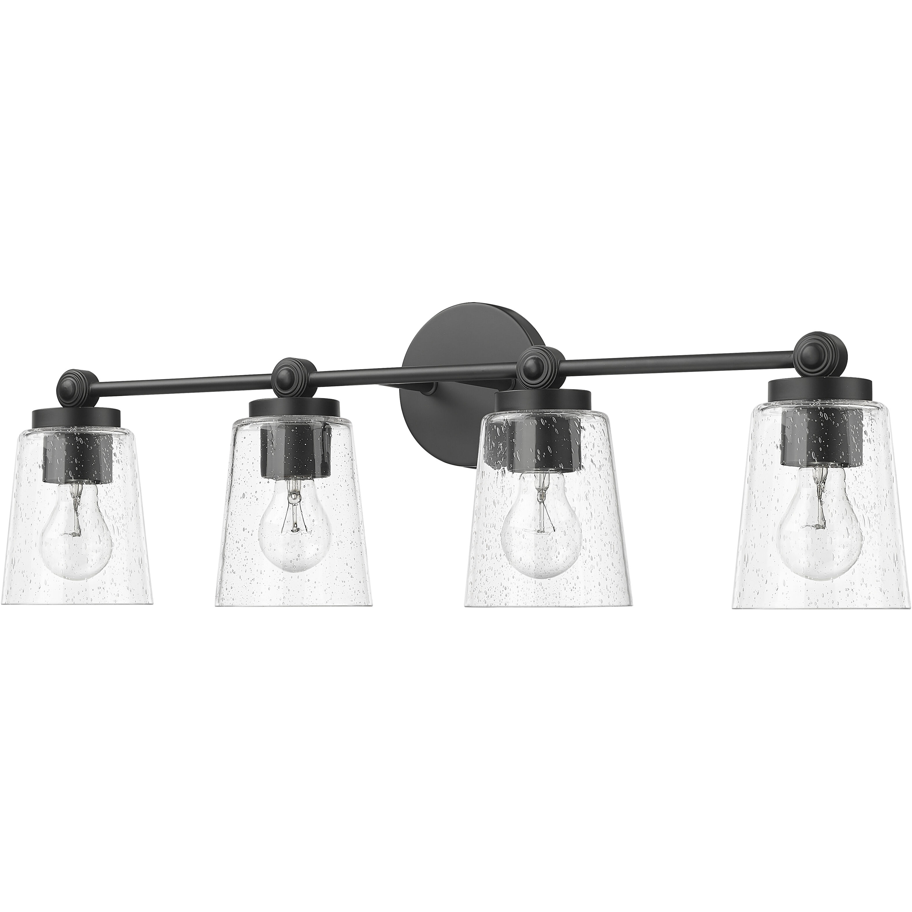Lauryn 4 Light 30.5 inch Matte Black Bathroom Vanity Light Wall Light